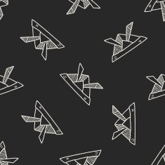 paper samurai helmet doodle seamless pattern background