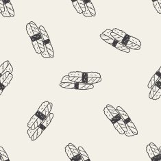 sushi doodle seamless pattern background N6
