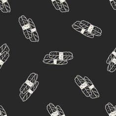 sushi doodle seamless pattern background N8