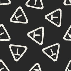T junction road doodle seamless pattern background N2