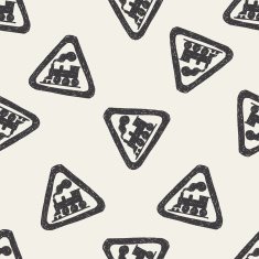train doodle seamless pattern background N4