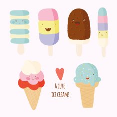 Ice creams cartoon characters N2