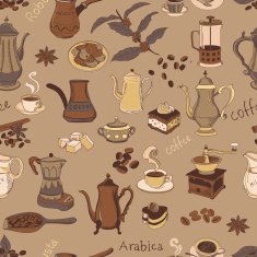 colored coffee seamless pattern