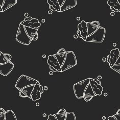 bucket doodle seamless pattern background N6
