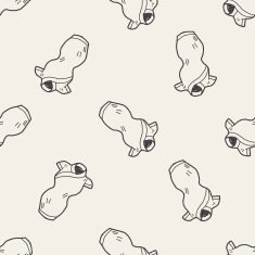 Cheongsam doodle seamless pattern background N2