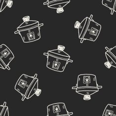cooker doodle seamless pattern background N6