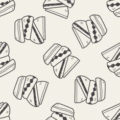 dishes doodle seamless pattern background N3
