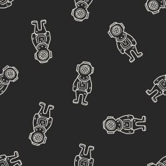 diver doodle seamless pattern background N4
