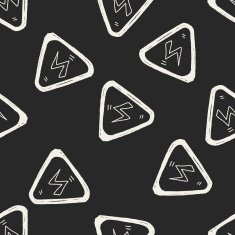 High-voltage doodle seamless pattern background N2