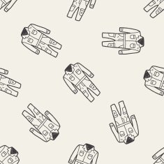 overalls doodle seamless pattern background N4
