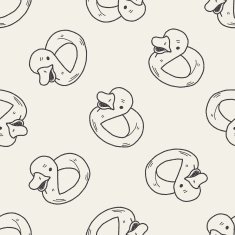 duck doodle seamless pattern background N5