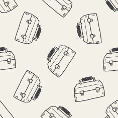 tool box doodle seamless pattern background N5