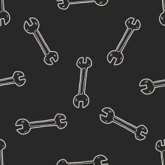 wrench doodle seamless pattern background N8
