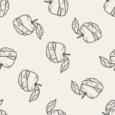 health eat doodle seamless pattern background