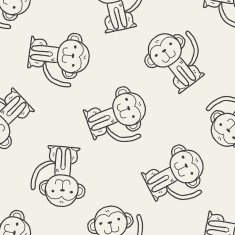 monkey doodle seamless pattern background N2