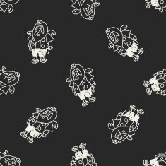 monster doodle seamless pattern background N31