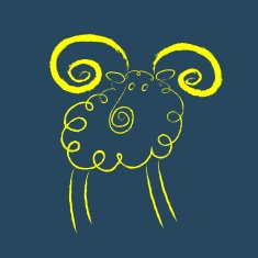 Scribble style yellow ram