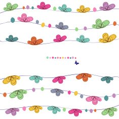 Summer time floral abstract greeting card vector
