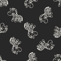 zebra doodle seamless pattern background