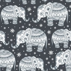 Ethnic elephant seamless N8