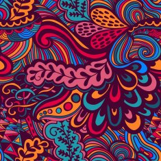 Vector seamless texture with abstract flowers Endless backgroun