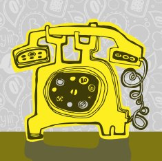 Vector illustration with vintage phone