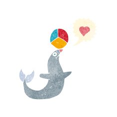 cartoon seal with ball N12