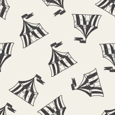 circus doodle seamless pattern background N6