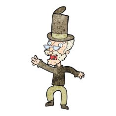 cartoon old man in top hat N4