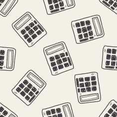 Doodle Calculator seamless pattern background N3