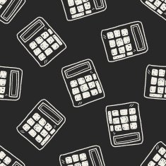 Doodle Calculator seamless pattern background N4