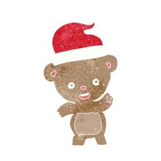 cartoon christmas teddy bear N25