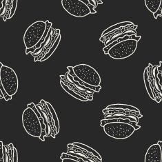 Doodle Hamburger seamless pattern background N3