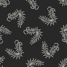 Centipede doodle seamless pattern background N2