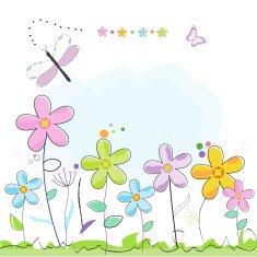 Colorful abstract summer flower greeting card