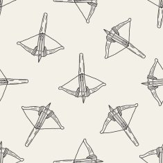 Crossbow doodle seamless pattern background N2