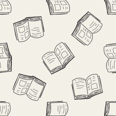 doodle book seamless pattern background N9