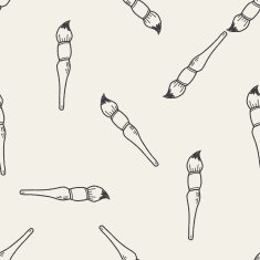Doodle Brush seamless pattern background N9
