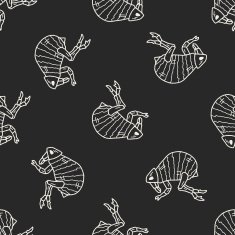 Flea doodle seamless pattern background N2