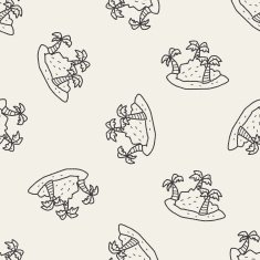 island doodle seamless pattern background N2