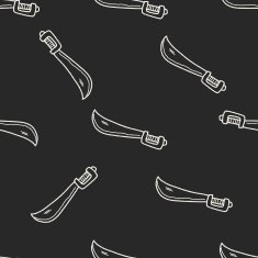 knife doodle seamless pattern background N21