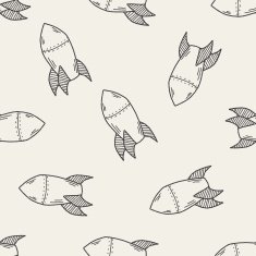 Missile doodle seamless pattern background N2