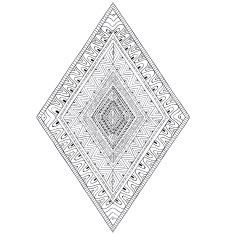Original drawing ethnic tribal doddle rhombus 2
