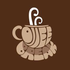 Inscription "Coffee Break" in a form of coffee cup