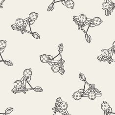 Trebuchet doodle seamless pattern background N2