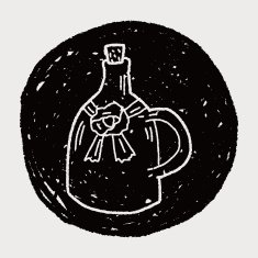 wine bottle doodle N14