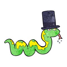 cartoon snake in top hat N3