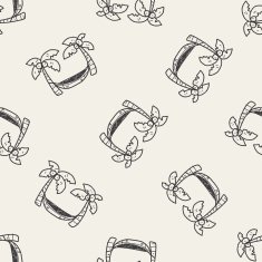 doodle palm bed seamless pattern background N2