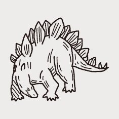 Stegosaurus dinosaur doodle N5