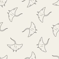 Stingray doodle seamless pattern background N2